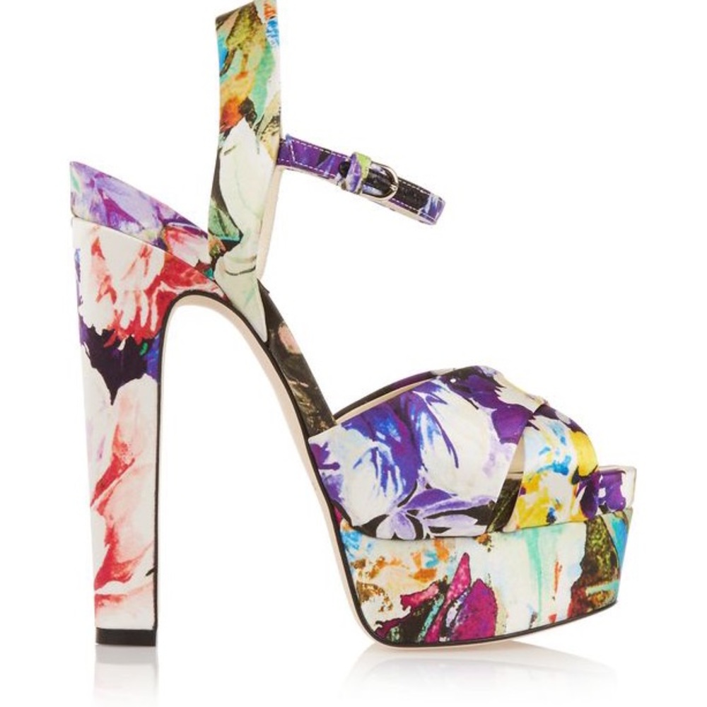 Brian Atwood Satin Platform Sandals
